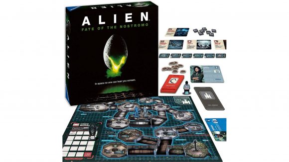 Alien: Fate of the Nostromo board game review - Sales photo showing the game's box, board, and components laid out