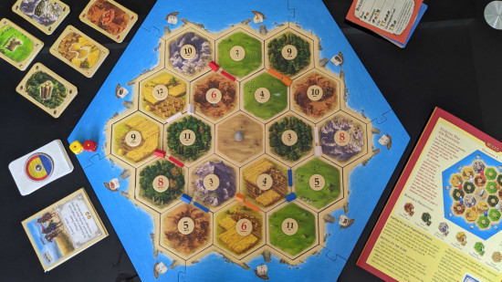How to play Catan - photo of a beginner setup for a game of Settlers of Catan