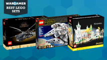 Best Lego sets guide - Wargamer compound photo showing the boxes for the Lord of the RIngs Rivendell, Dune Atreides Royal Ornithopter, and Star Wars Millennium Falcon Lego sets