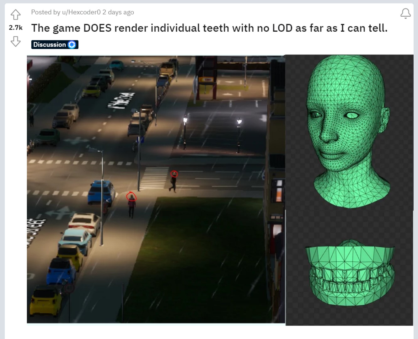 The game DOES render individual teeth with no LOD as far as I can tell. :  r/CitiesSkylines