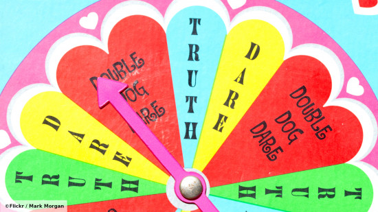 Best Truth or Dare questions - Image showing a Truth or Dare game spinner, credited to Mark Morgan and Flickr.com