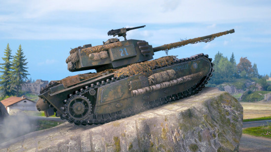 World of Tanks best tanks guide - wargaming WoT screenshot showing a D-day event tank on a high rock