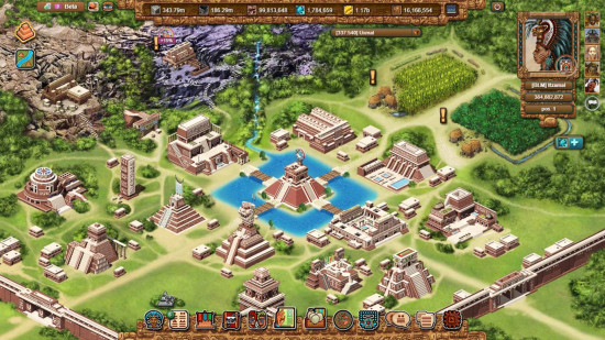 Best free strategy games: Tentlan. Image shows a Maya-esque civlization in a screenshot from the game.