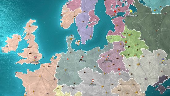 Best free war games online - Supremacy 1914 screenshot showing the in game Europe map and icons
