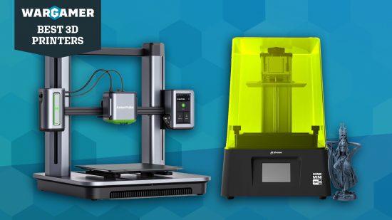 Three of the best 3D printers on a blue background