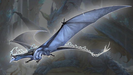 DnD dragon showing the old blue dragon and the new one