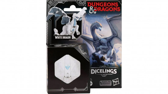 A transforming dice toy that becomes a white dnd dragon