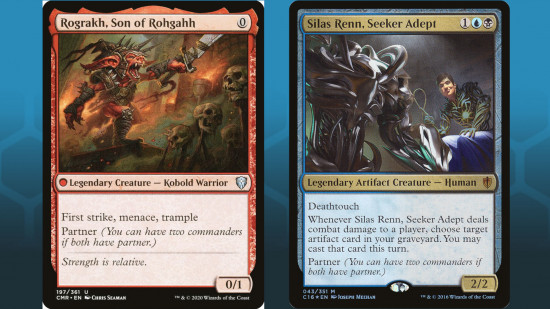 The MTG cards Rograkh and Silas