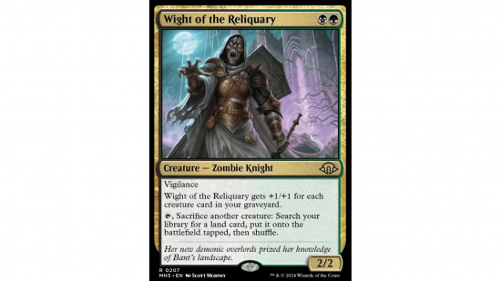 MTG modern horizons 3 card Wight of the Reliquary