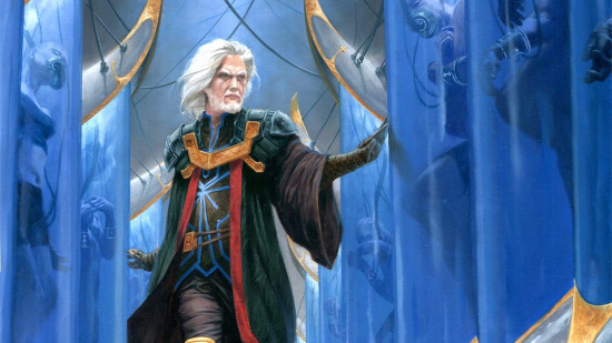 MTG art showing Urza in his lab