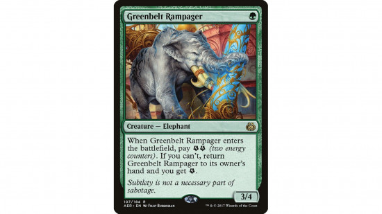 The MTG card Greenbelt Rampager