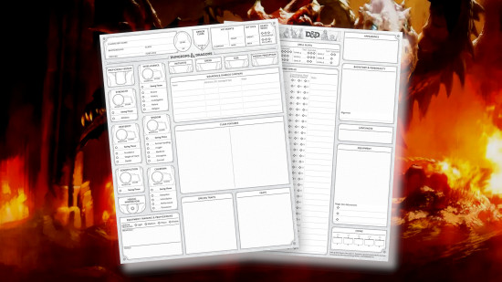 DnD 2024 new character sheet design - Wizards of the Coast sales image showing the new Dungeons and Dragons character sheet in the 2024 player's handbook