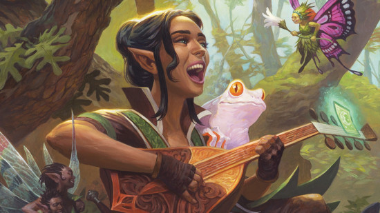 Magic art showing a singer performing to a fairy