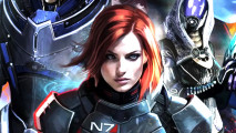 Mass Effect board game cover showing Shephard