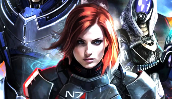 Mass Effect board game cover showing Shephard