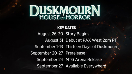 Duskmourn release date list