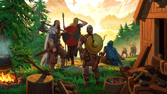 Valhaim board game art showing viking characters