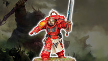 Google's AI mistakenly thinks the Warhammer 40k Blood Angels - pictured, a red armored warrior holding a sword - worship the plague god Nurgle
