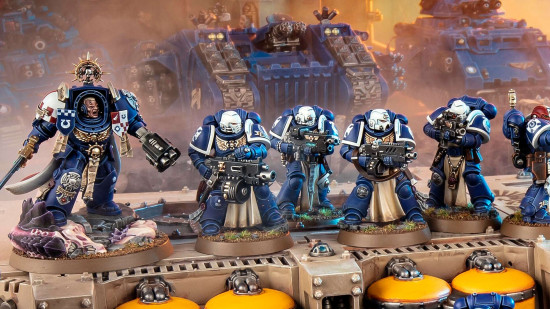 Warhammer 40k Sternguard Veterans equipped with custom boltrifles that can inflict Devastating Wounds
