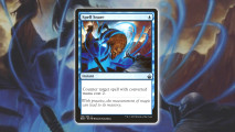 Art of the MTG card Spell Snare showing a wolf caught in a magical blue loop.