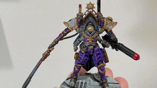 A converted Warhammer 40k T'au Commander Shadowsun based on a Sisters of Battle Paragon Warsuit