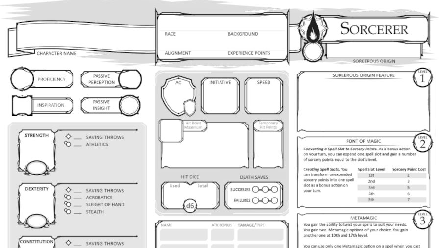 dnd character sheets for online and dyslexic friendly play wargamer