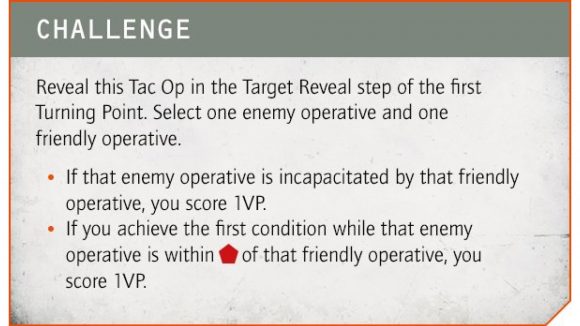 Warhammer 40k Kill Team Octarius 2nd Edition matched play missions and Tac Ops secret objectives Warhammer Community graphic showing the Challenge Tac Op